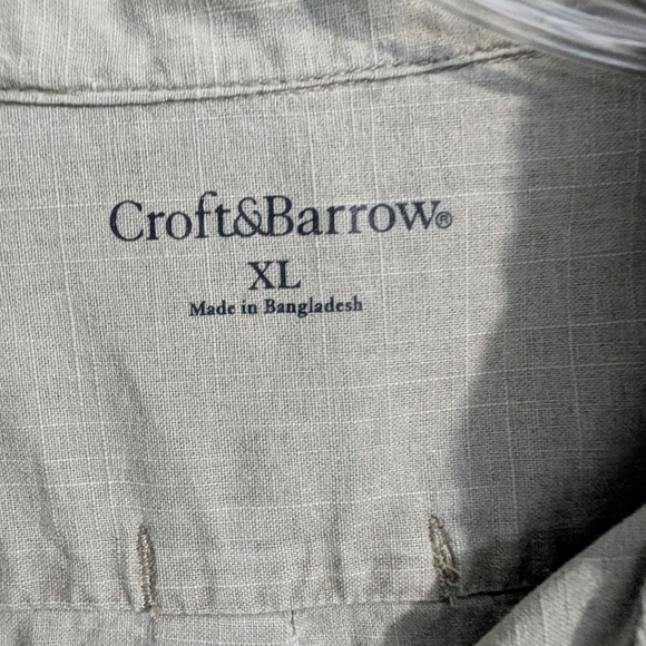 Croft & Barrow Men's Gray Casual Button Down Shirt Size Large (EUC) - Picture 3 of 11
